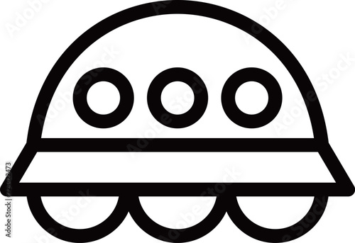 線画乗り物アイコンイラスト　ufo