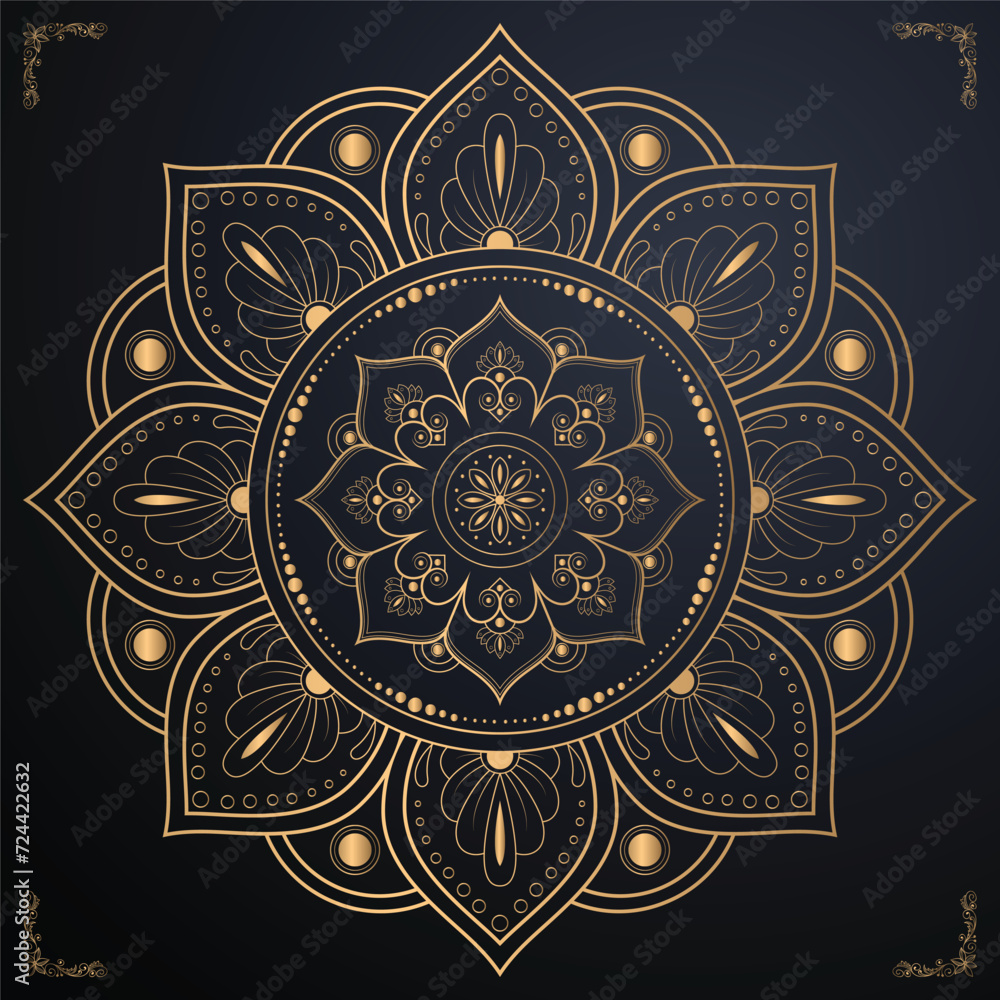 Luxury mandala background with golden arabesque pattern Arabic Islamic east style. Ramadan Style Decorative mandala.