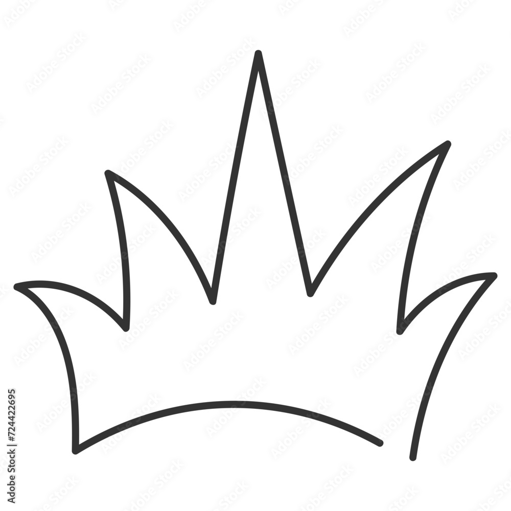 Obraz premium Crown Scribble Doodle