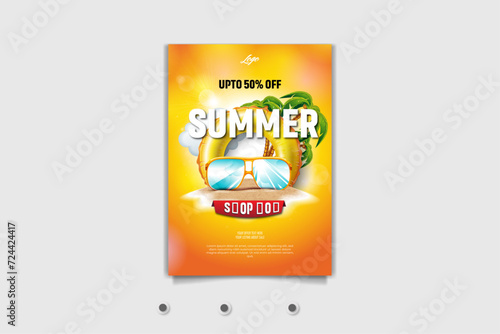 Summer Sale poster template	