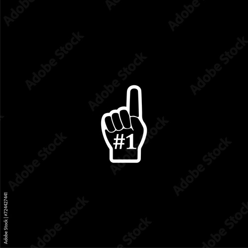 Number 1 fan hand glove icon icon isolated on dark background