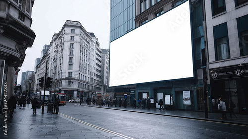 Blank billboard on the city center