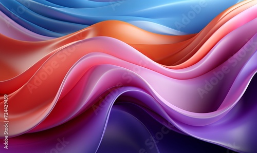 Beautiful Abstract 3D Background with Smooth Silky Wave Shapes