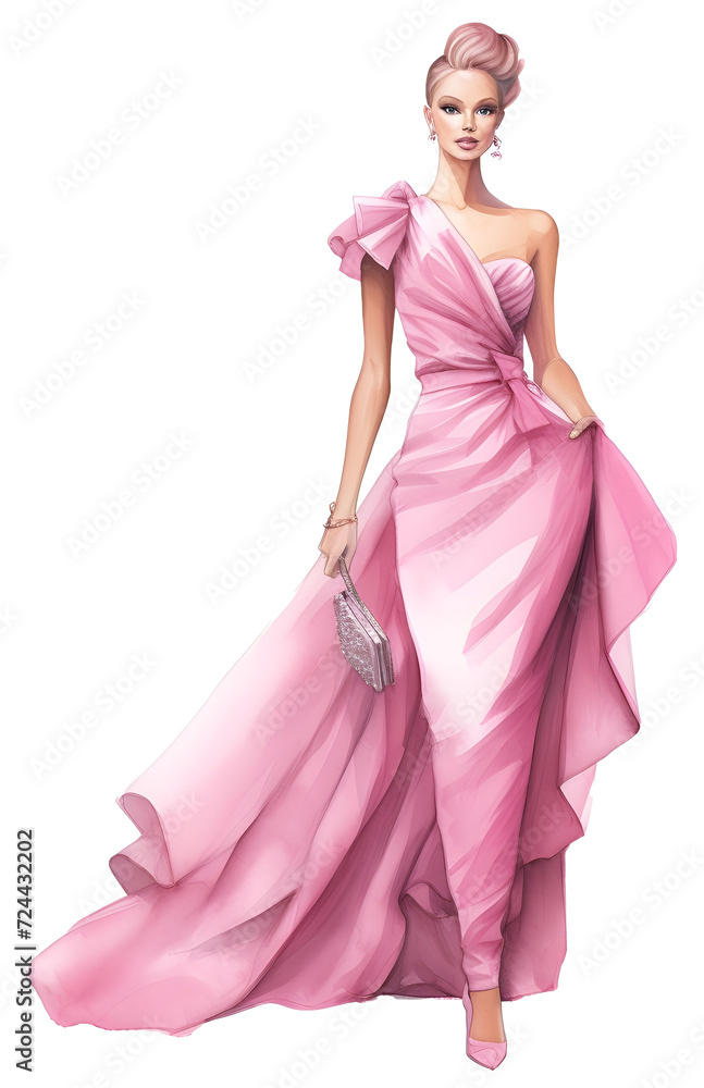 Lady in pink, Bridal gown