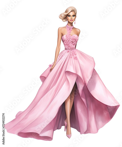 Lady in pink, Bridal gown