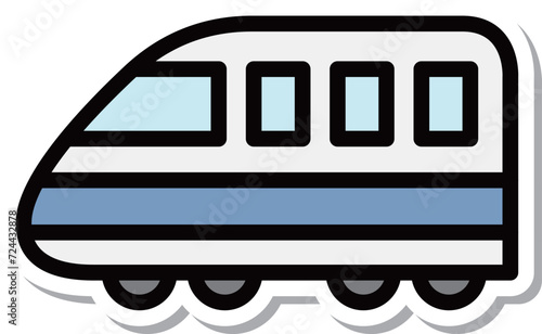ステッカー乗り物アイコンイラスト　高速電車