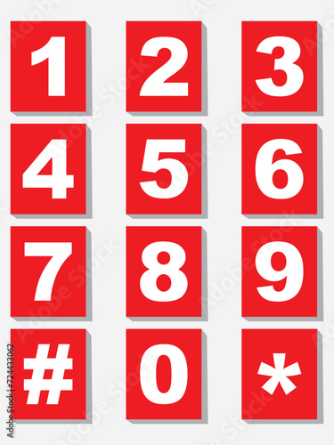 Numbers icon set. Numbers symbols. 
