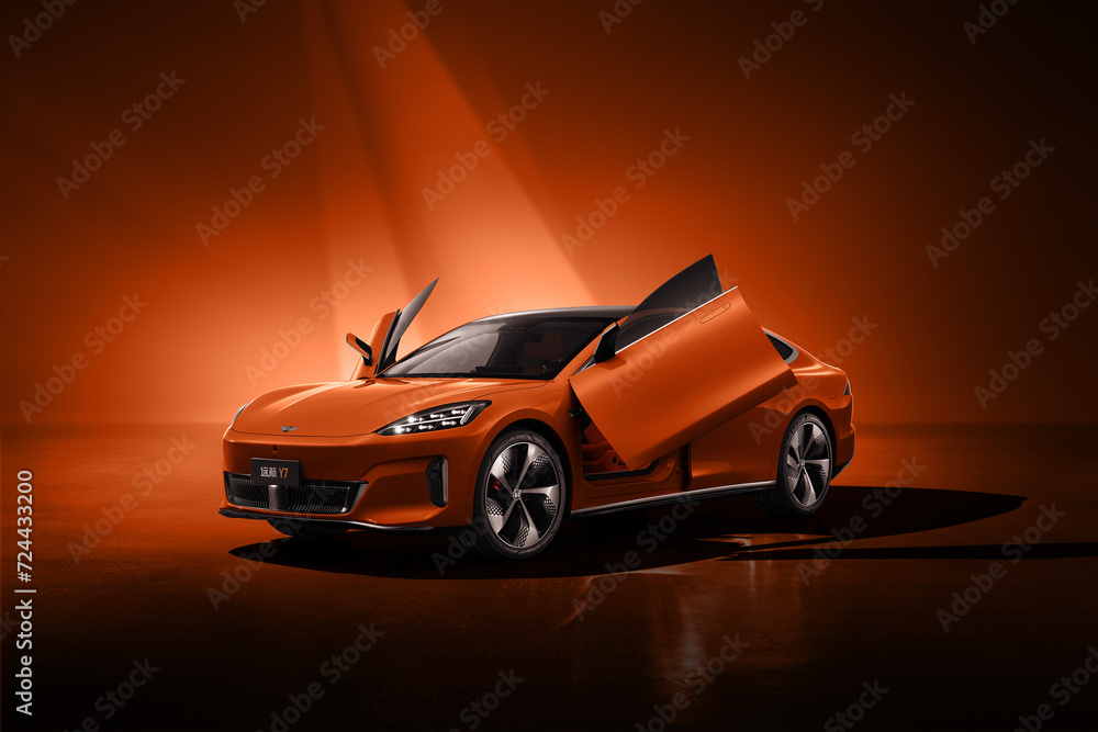 Orange sports car 2024