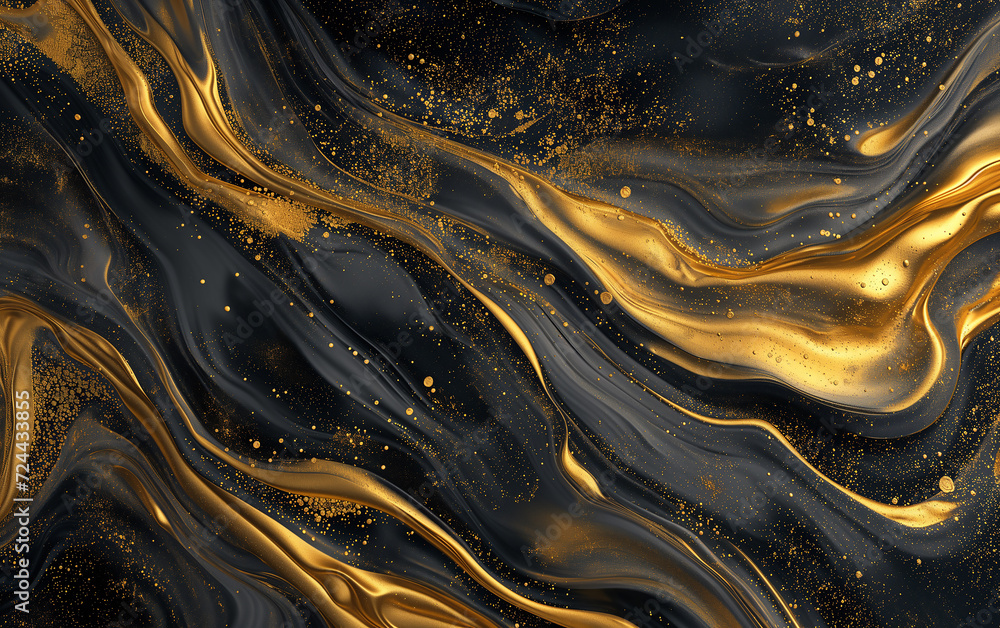Luxury Gold Wave on a Black Background