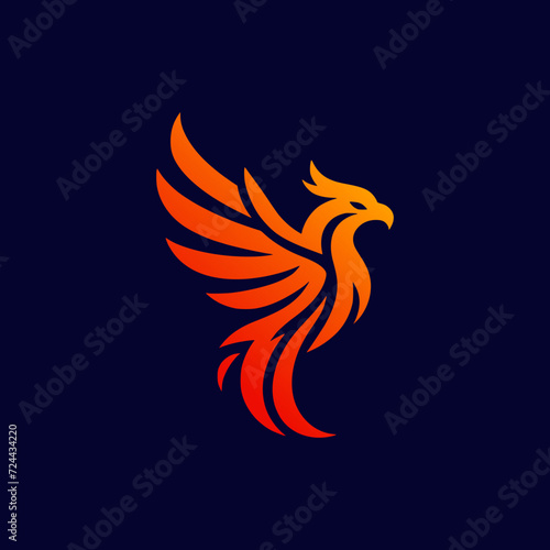 Modern Phoenix logo design template, vector illustration