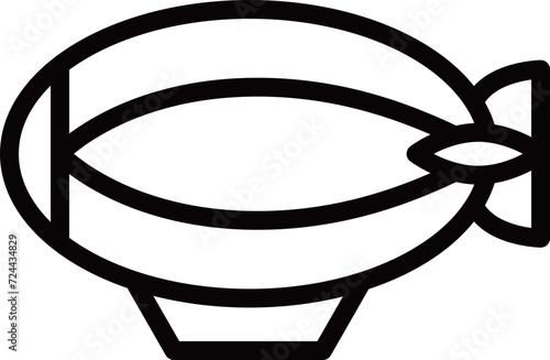 線画乗り物アイコンイラスト　飛行船