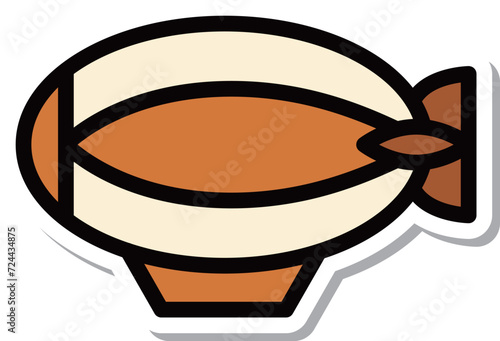 ステッカー乗り物アイコンイラスト　飛行船