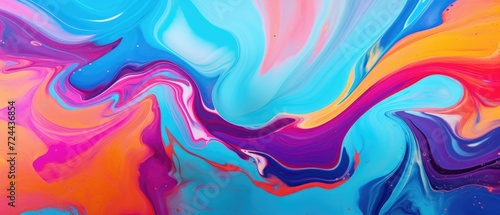 An abstract background featuring bold colors in a swirl and waves texture, Ai Generated.