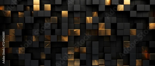 Captivating abstract texture featuring dark geometric patterns in luxurious gold and black, adding a sense of opulence and sophistication, Ai Generated.