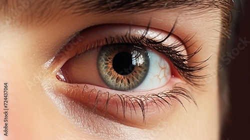 Captivating close-up of a beautiful female eye with natural makeup, Ai Generated