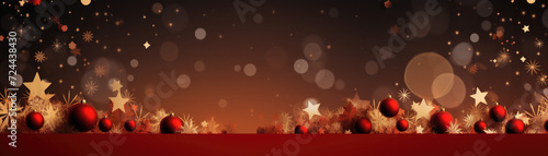 Holiday Charm  Christmas Banner Background with Festive Ornaments