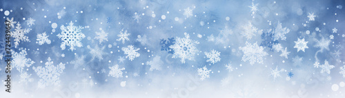 Delicate Watercolor Snowflakes: A Serene Winter Banner
