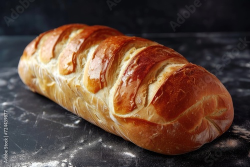 A Loaf of Bread on Black Background
