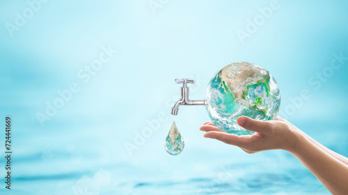 world water day illustration with transparent background for social media