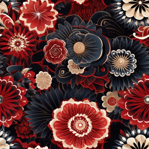 Red and Black Flowers in a Bunch