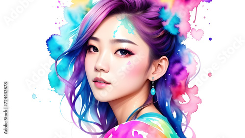 portrait of a woman with colorful makeup © iLegal Tech