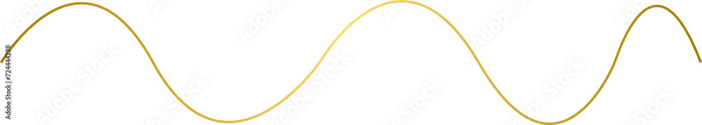 Golden wavy line, gold curved line Golden wavy line, gold curved line