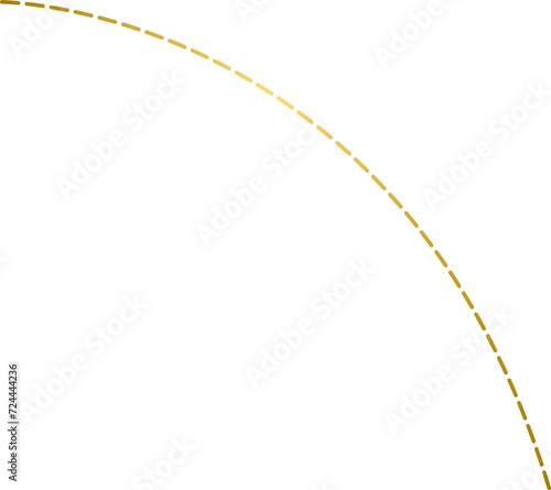 Golden wavy line, gold curved dotted line