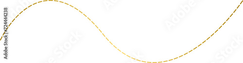 Golden wavy line, gold curved dotted line