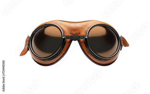 Shinning Brown Biker Goggle Sunglasses Isolated on Transparent Background. photo