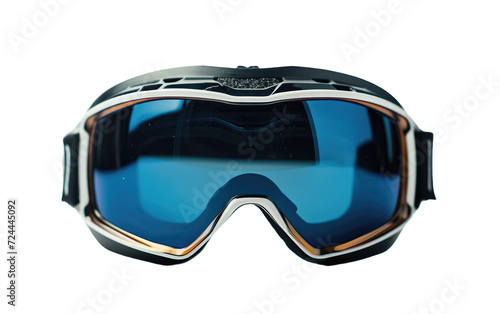 Shinning Blue Biker Goggle Sunglasses Isolated on Transparent Background.