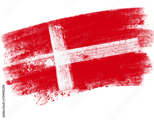 danish flag with paint strokes photo