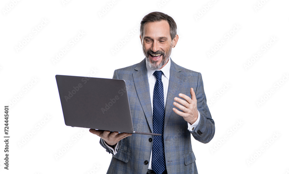 Freelancer working online. Freelance business blogger. Remote freelance working. Businessman freelancer in office suit. Business success. Businessman communication on computer. Video conference Freelancer working online. Freelance business blogger. Remote freelance working. Businessman freelancer in office suit. Business success. Businessman communication on computer. Video conference
