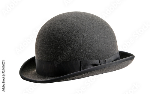 Showcasing the Warm Black Bowler Hat Isolated on Transparent Background.