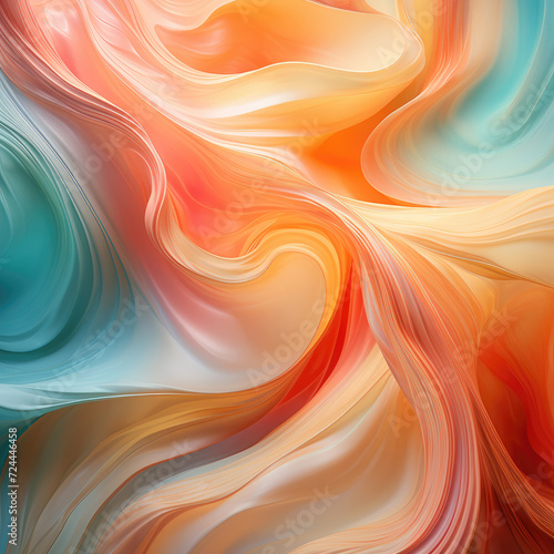 Soft Golden-Hour Lighting Over Liquid-Like Vibrant Spring Abstract