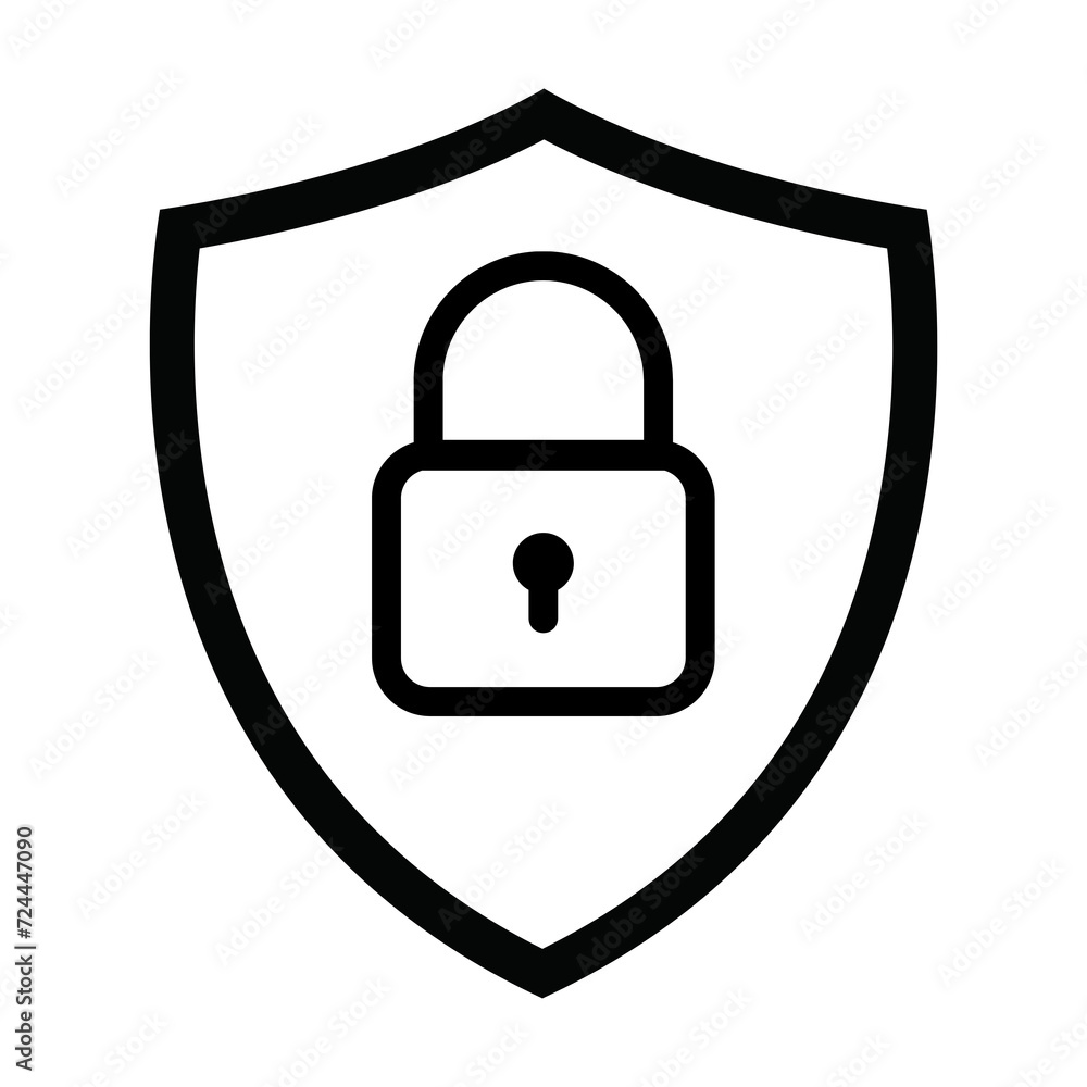 Shield safe outline icon on transparent background, PNG Shield safe outline icon on transparent background, PNG