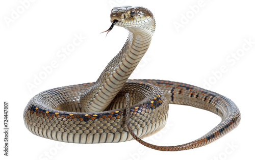 Cobras in Arid Landscapes Isolated on Transparent Background.