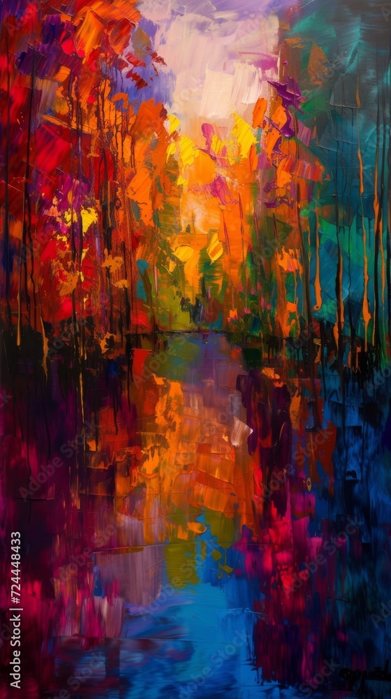 An expressionist painting capturing the emotional impact of climate change, with intense colors and impactful brushwork