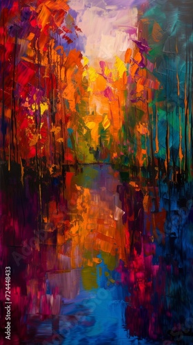 An expressionist painting capturing the emotional impact of climate change, with intense colors and impactful brushwork