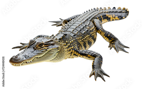 The Majestic World of Crocodiles Isolated on Transparent Background.