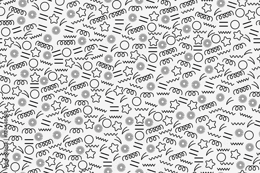 black doodle pattern, minimalist background design, childish, trendy design, wrapping, wall paper, fabric, etc.