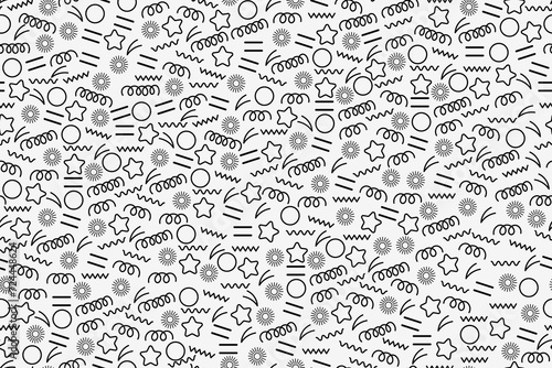 black doodle pattern  minimalist background design  childish  trendy design  wrapping  wall paper  fabric  etc.