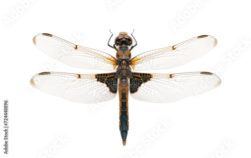 Dragonfly's Radiant Presence Explored Isolated on Transparent Background.