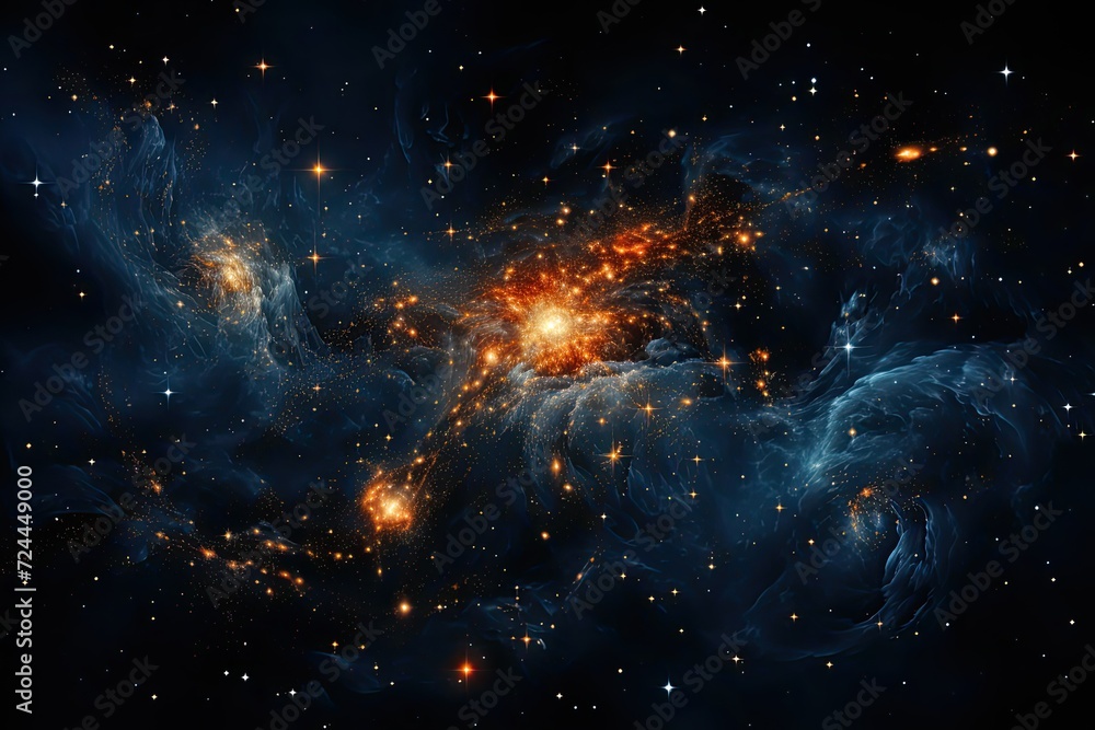 Fototapeta premium Starry sky, depicting various constellations and galaxies, Generative AI