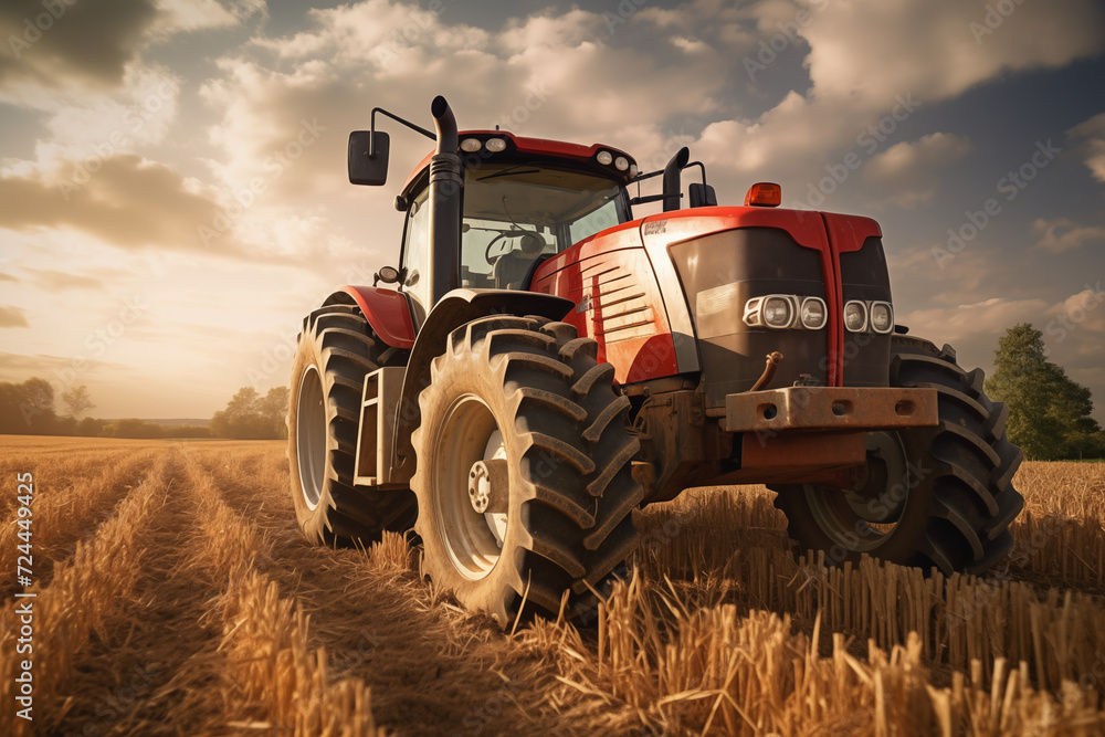 Tractor in a field. Farm. Agriculture. Harvest in a field. Agricultural professions. Peasant world. Harvest period.
Tractor in a field. Farm. Agriculture. Harvest in a field. Agricultural professions. Peasant world. Harvest period.