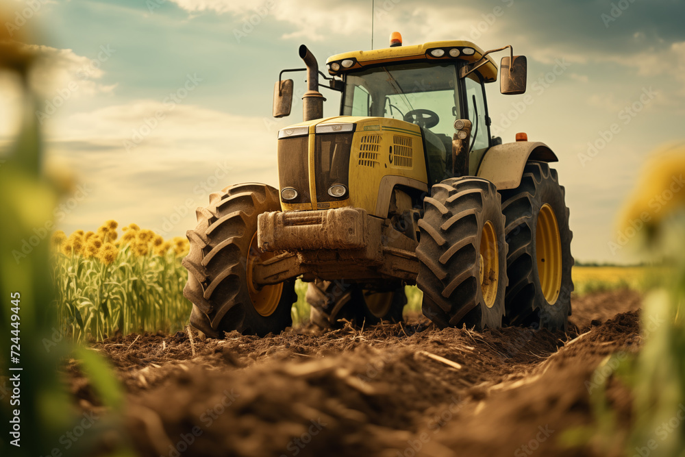 Tractor in a field. Farm. Agriculture. Harvest in a field. Agricultural professions. Peasant world. Harvest period.
Tractor in a field. Farm. Agriculture. Harvest in a field. Agricultural professions. Peasant world. Harvest period.