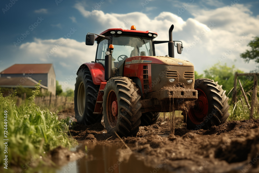 Tractor in a field. Farm. Agriculture. Harvest in a field. Agricultural professions. Peasant world. Harvest period.
Tractor in a field. Farm. Agriculture. Harvest in a field. Agricultural professions. Peasant world. Harvest period.