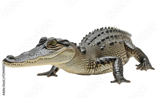 Navigating Waters with the Crocodile Cousin Isolated on Transparent Background.