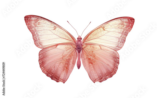 The Delicate Elegance of Winged Butterflies Isolated on Transparent Background.