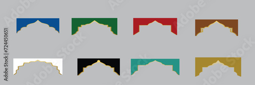 Luxury Gold and color Islamic pattern design with Decorative Ornament Frames