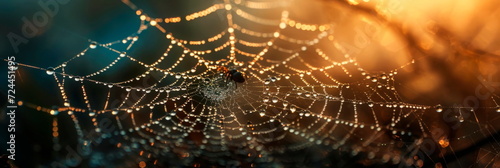 texture of cobwebs and intricate shapes covered with dew.Generative AI © Лилия Захарчук